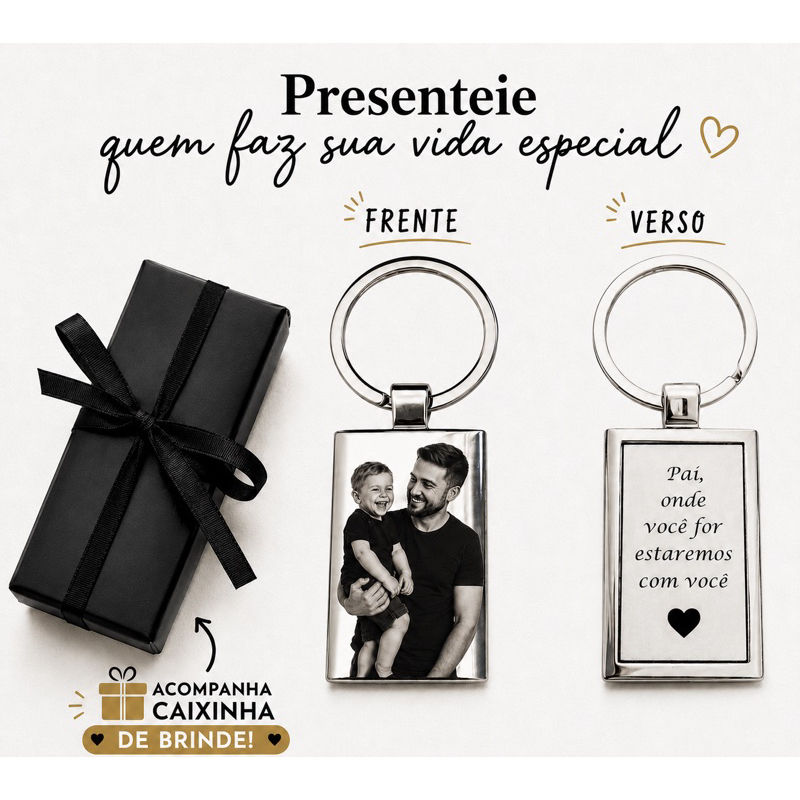 Chaveiro Personalizado com Foto Gravada a Laser em