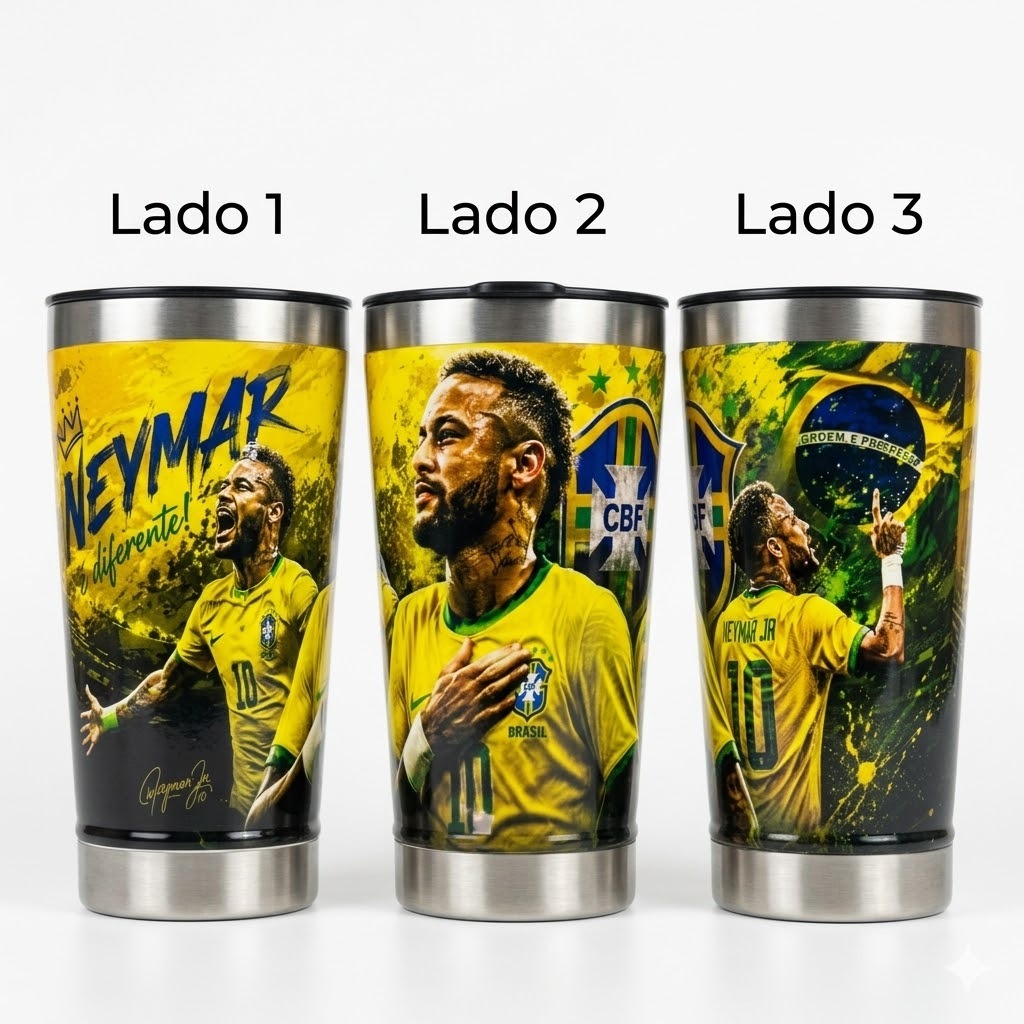 Copo Térmico 473ml Estampa Neymar Seleção Impre