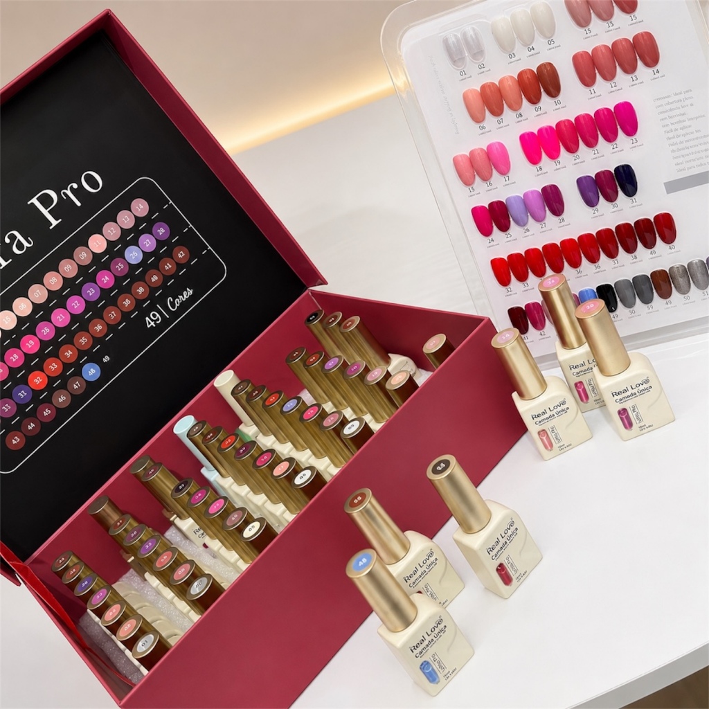 Kit Esmaltes em Gel Camada Unica 49 Cores Linha Pr