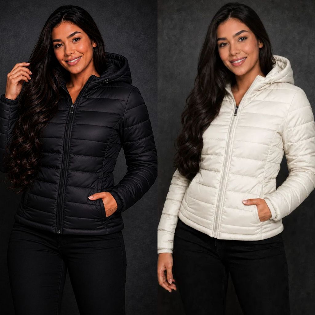 Jaqueta Puffer Feminina Bobojaco Bomber Blusa de F