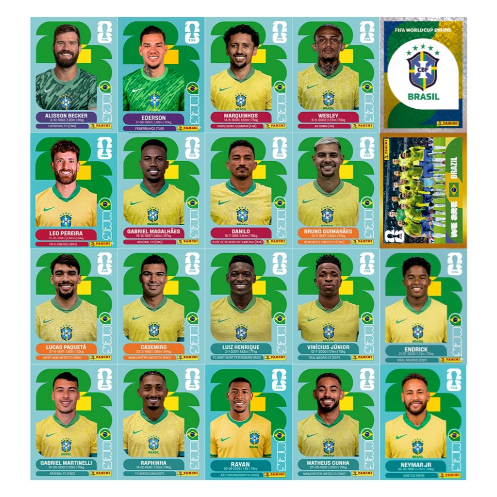 KIT 20 FIGURINHAS POR SELEÇÃO | SELEÇÕES COMPL