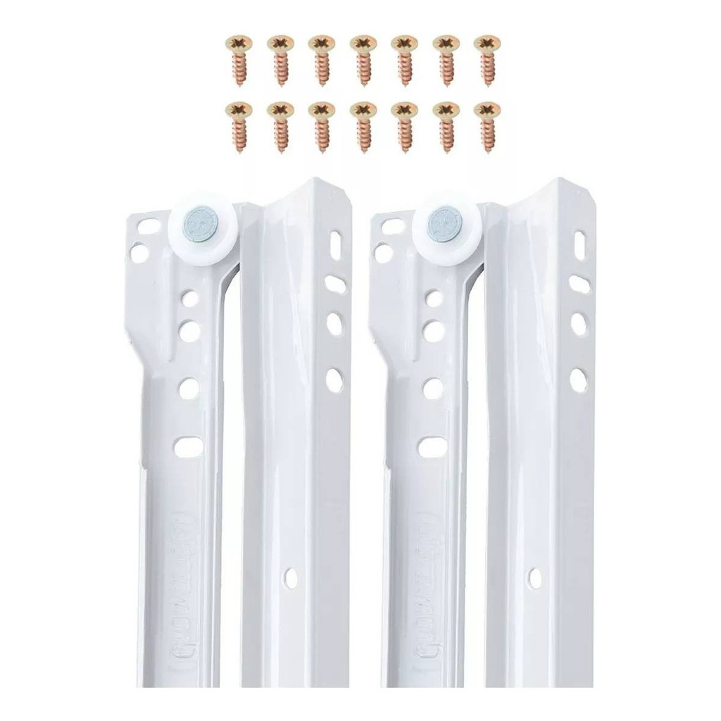 Corrediça Metálica Comum 40cm + Parafusos P/ 1 G