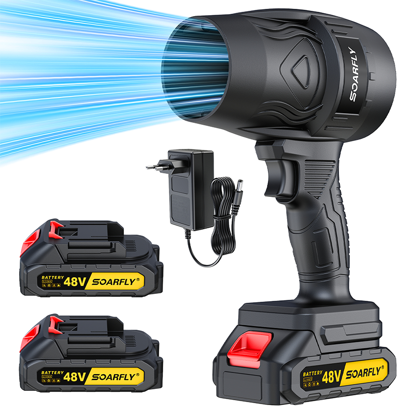 Soprador De Ar Turbo Folhas Pó Portátil 2 Bateri