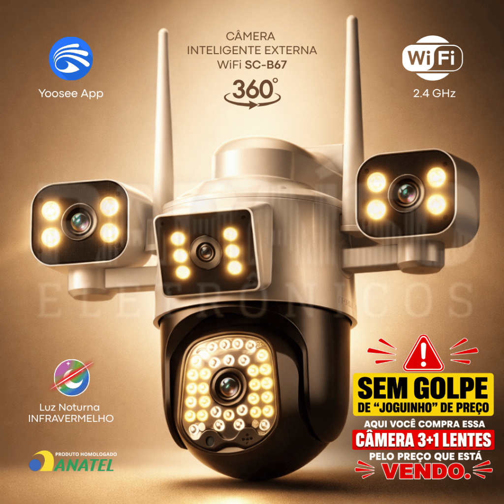 Câmera de Segurança Inteligente 360. Wi-Fi ULTRA
