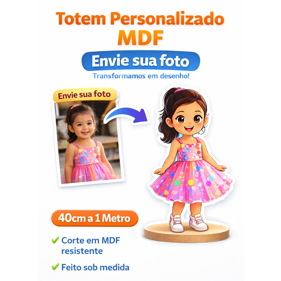 Totem Personalizado MDF com Foto Display de Chão 