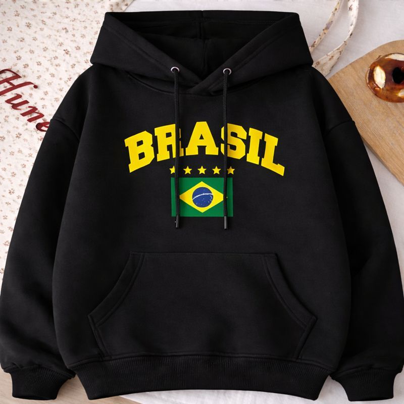 Moletom Time Brasil Copa Blusa De Frio Feminino Ma