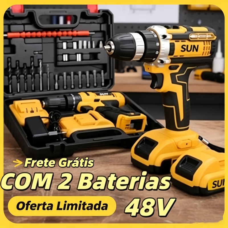 Parafusadeira Furadeira  48V 1/2 Bateria  3 funç�