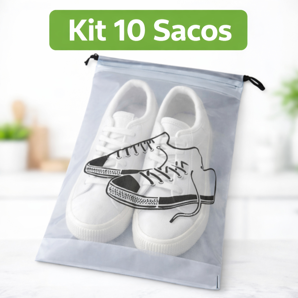 Kit 10 ou 15 Saco bolsa Protetor para Sapatos Resi