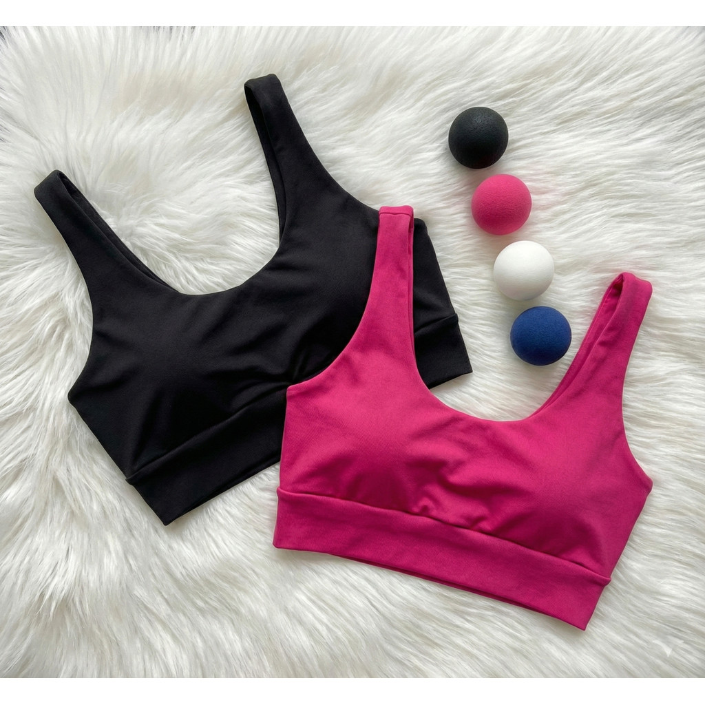 Kit 2 Tops Cropped Fitness Sem Bojo Cós Largo Tre