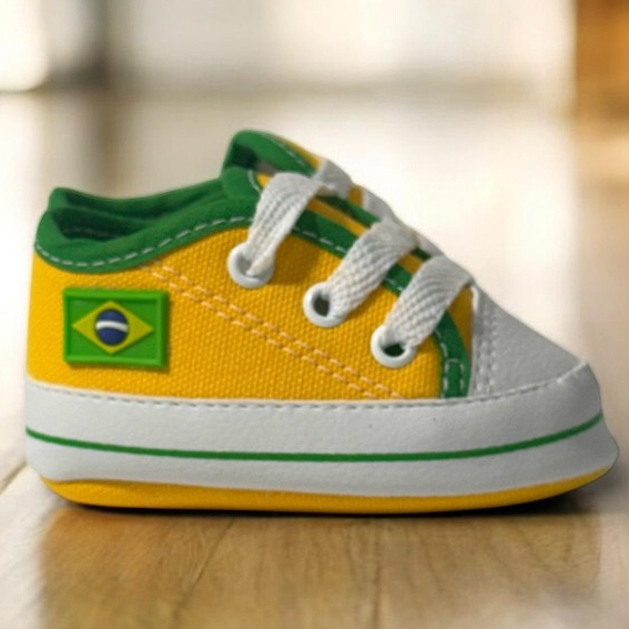 Sapatinho de bebê recém nascido copa do mundo de