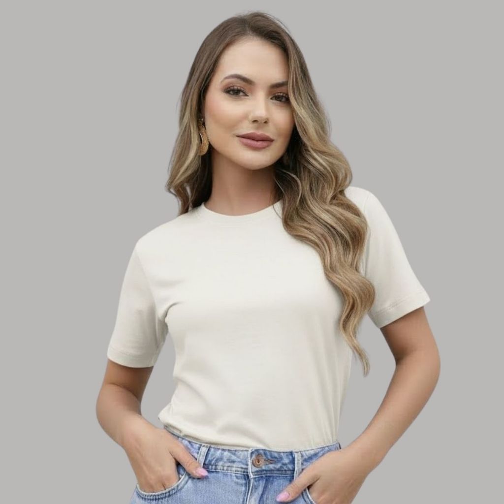 Camiseta Feminina Algodão 30.1 Premium Moda Gring