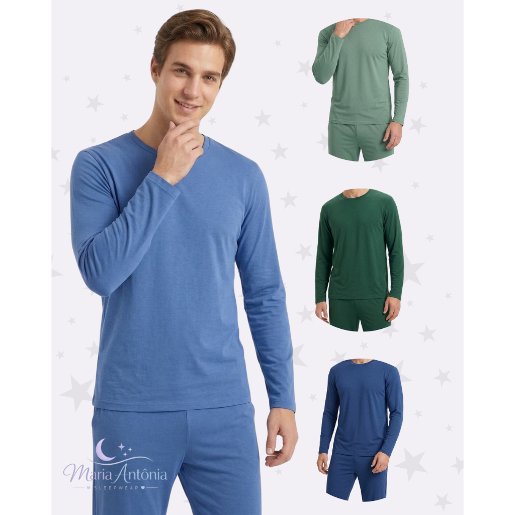 Kit Combo 1 ou 2 Pijama Masculino Adulto Inverno F