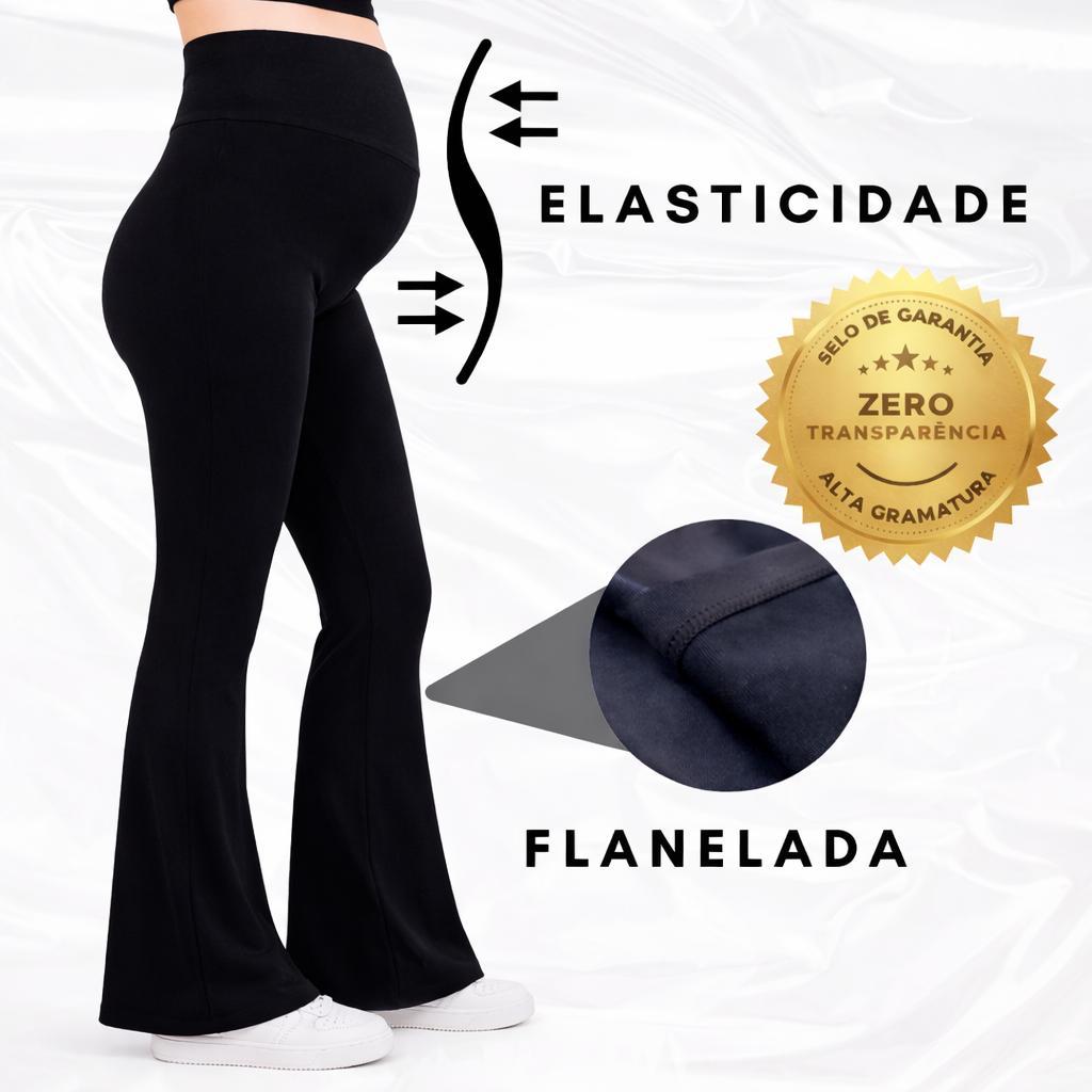 Calça Flanelada Flare Inverno Gravidez Conforto A