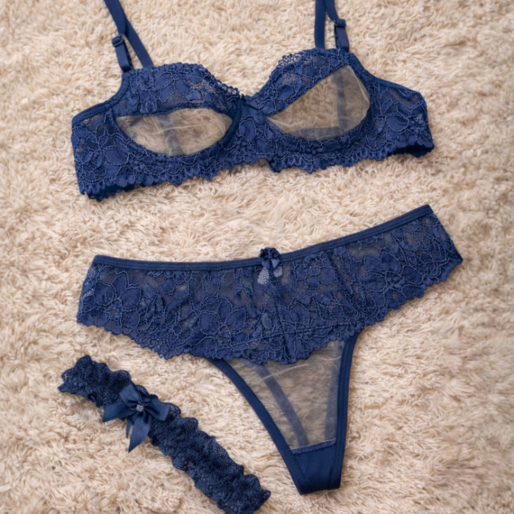 Lingerie Trio Com 3 Peças Calcinha Fio Dental Sut