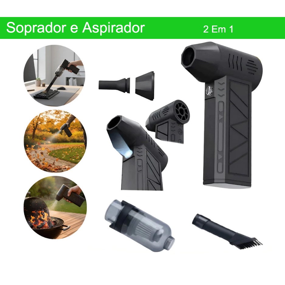 Mini Soprador Ventilador De Ar e Aspirador Portát