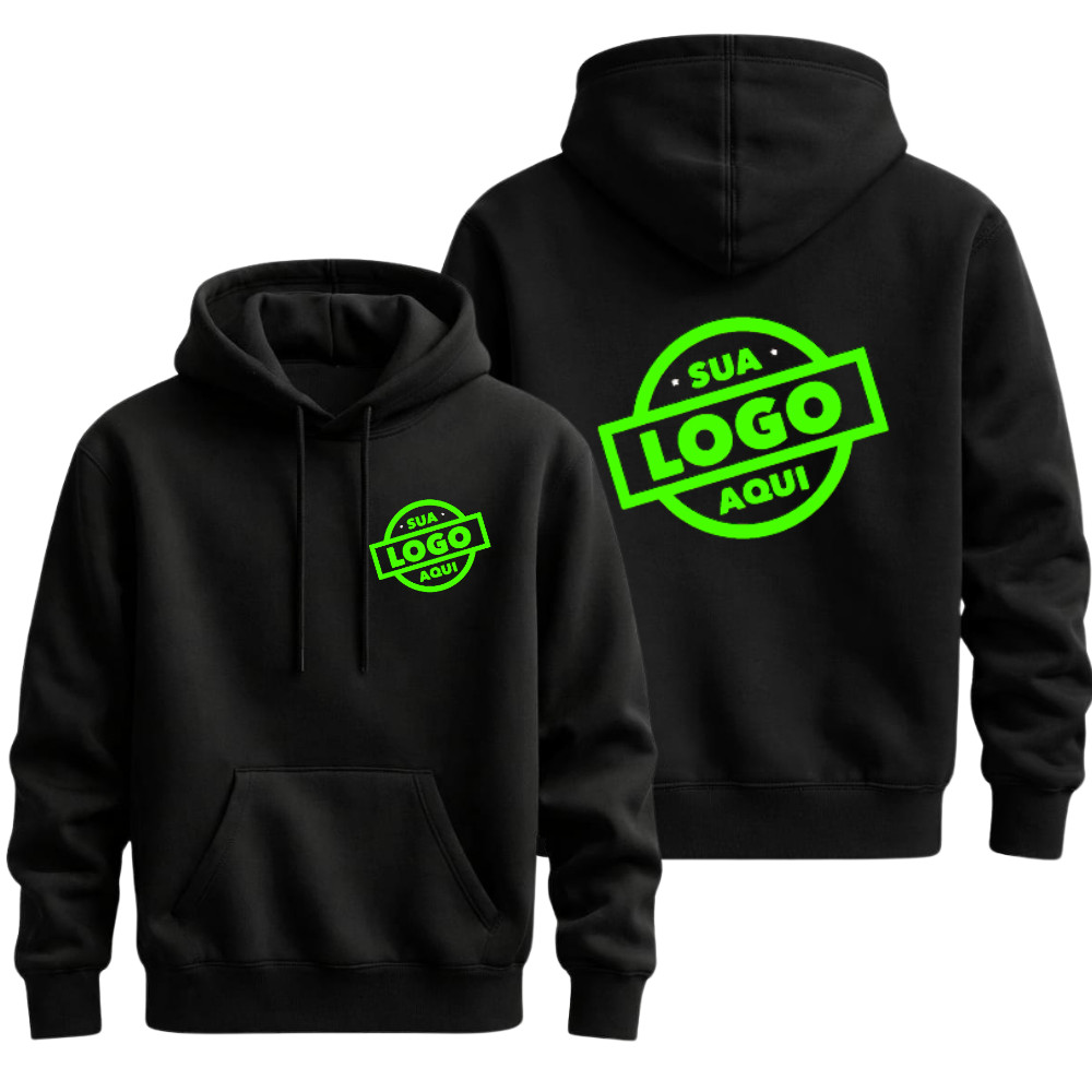 Blusa Moletom Canguru Frio Unissex com Capuz Perso