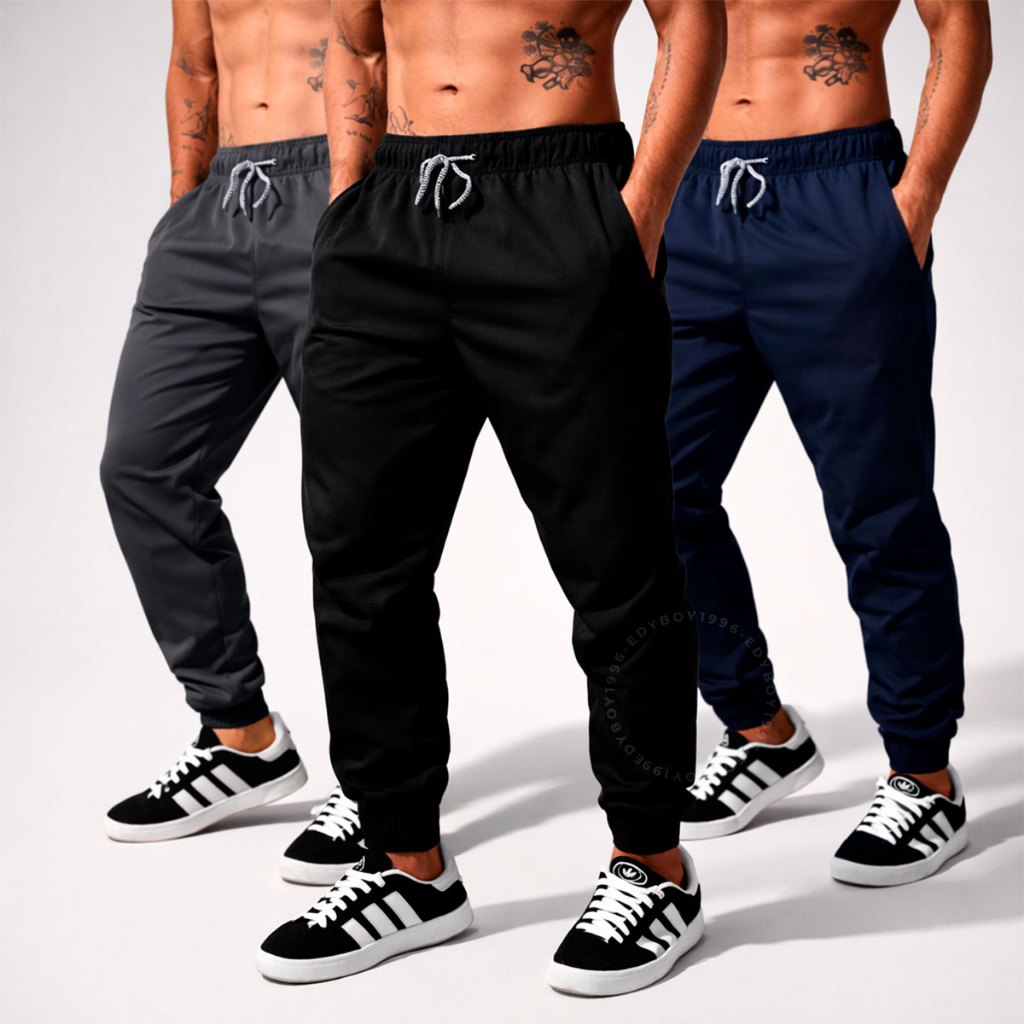 Kit 3 Calça Jogger Masculina Tactel com Elastano 