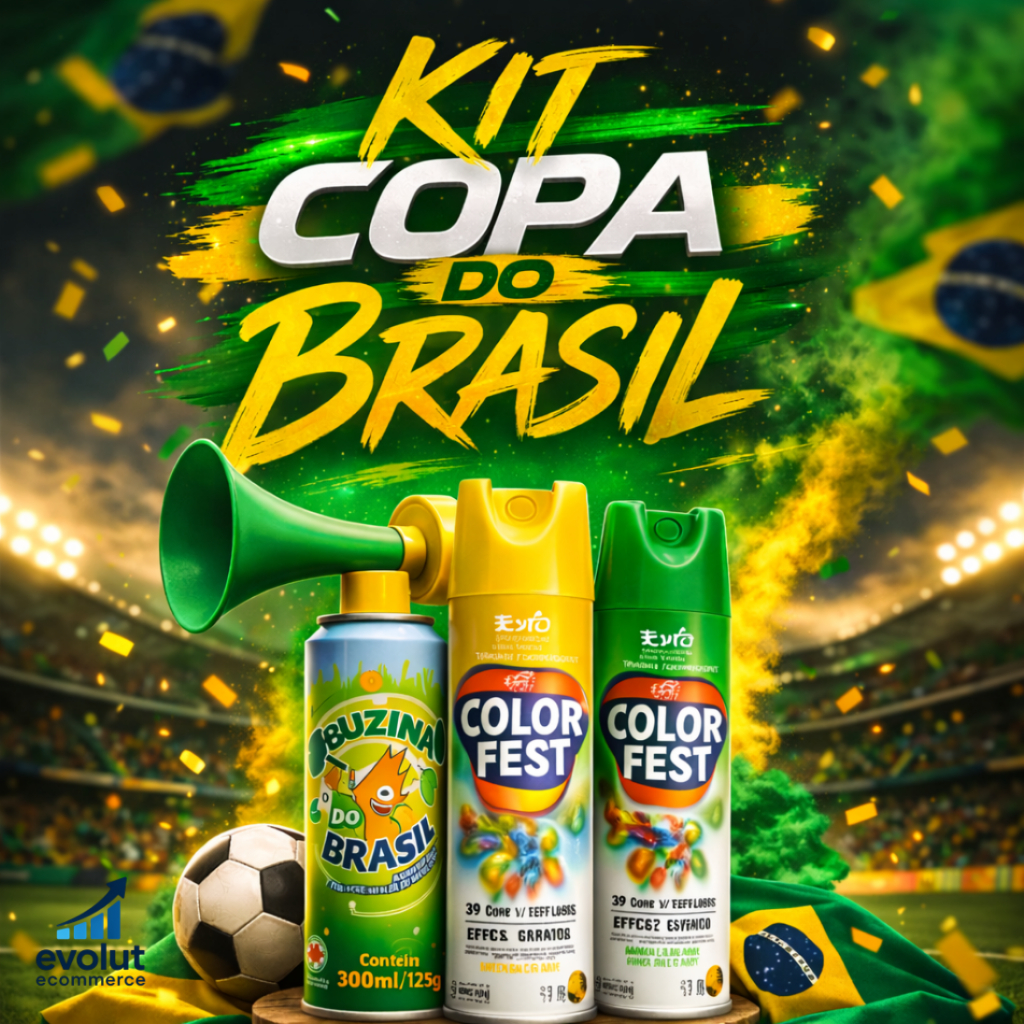 Kit Torcida da Copa 3 Itens: Buzina + 2 Spray Colo