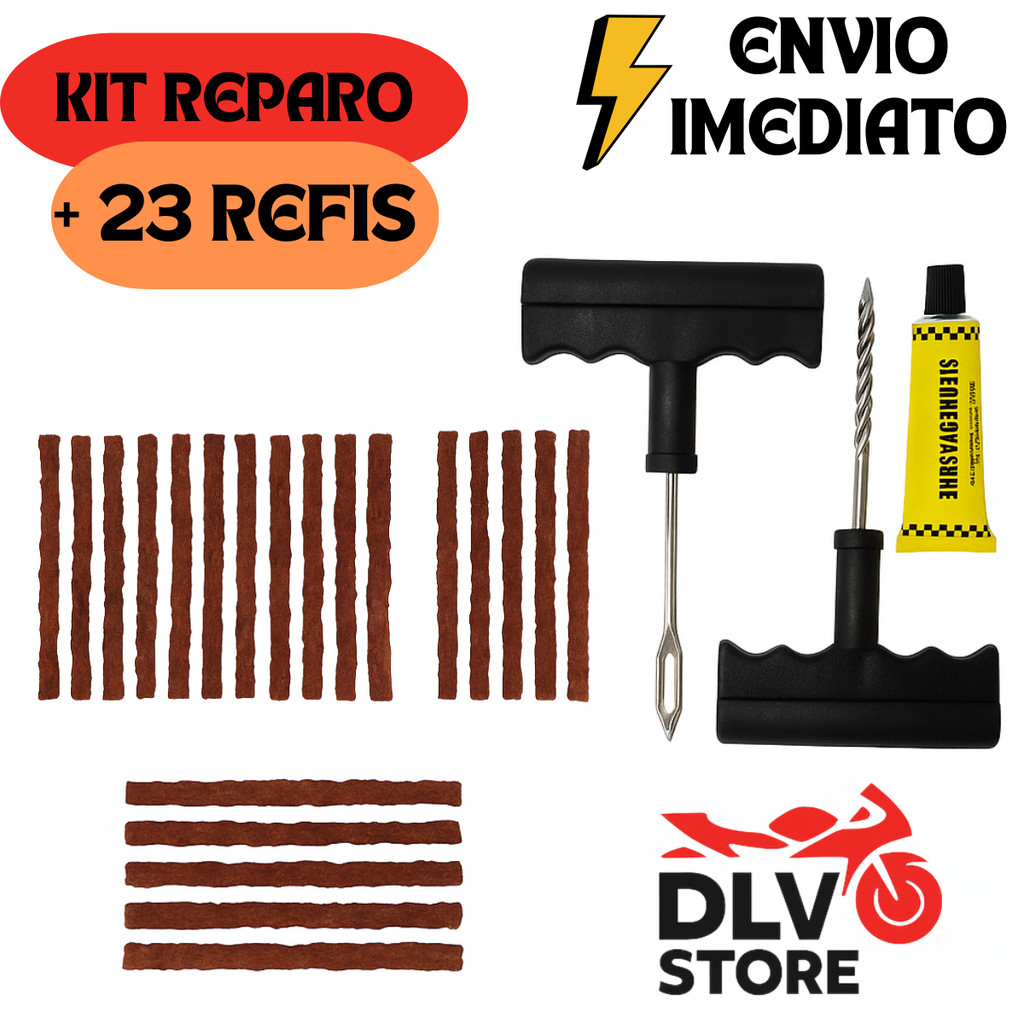 Kit Reparo Pneu Sem Camara Carro E Moto macarrão 