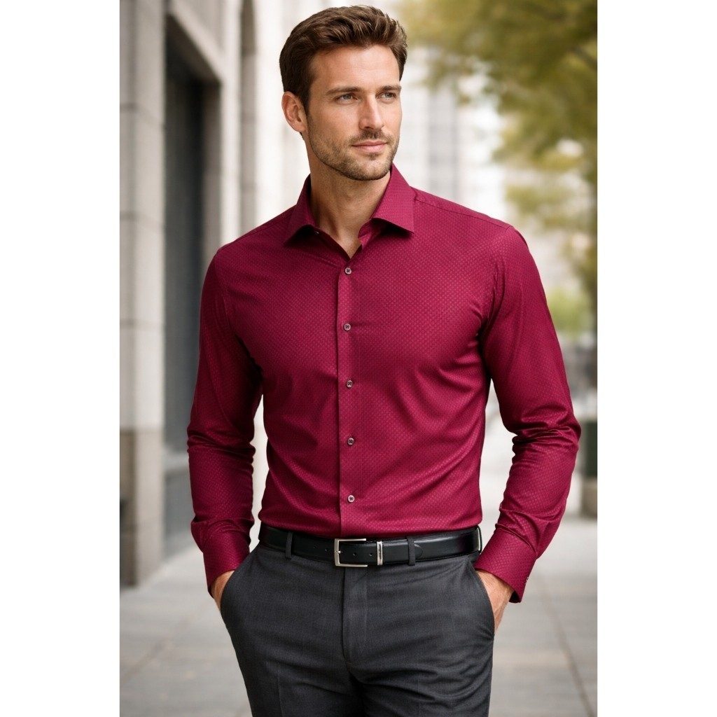 Camisa Social Slim Fit Masculina Manga Longa de Ne