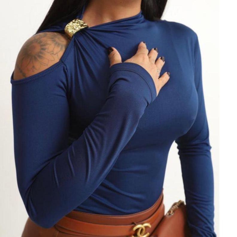 Blusa Feminina Zoe Manga Longa Ombro Vazado Detalh