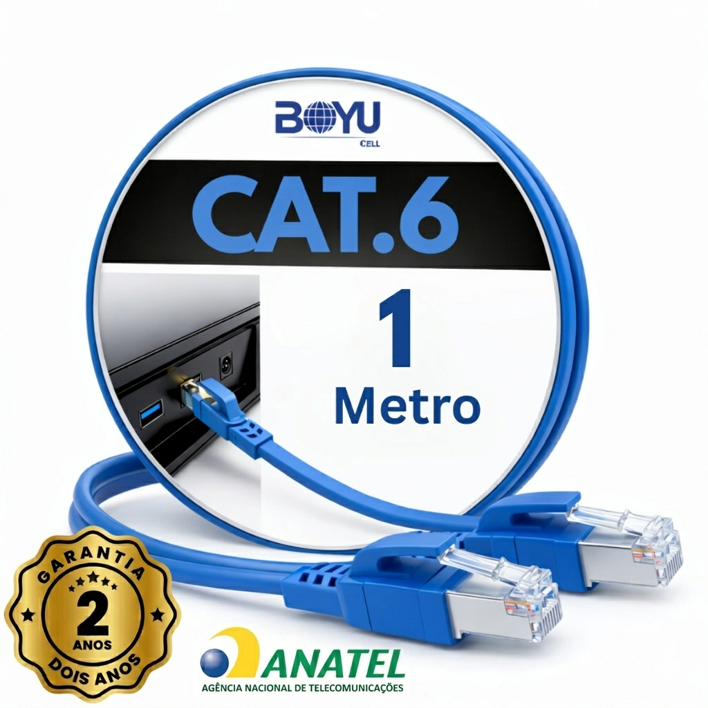 Cabo De Rede Lan Cat6 1m Internet Alta Velocidade 