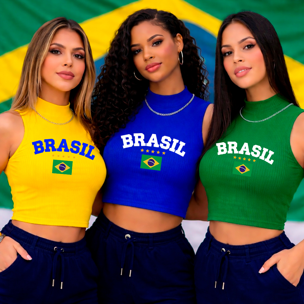 Cropped Gola Alta Canelado Regata P ao G3 ESCRITO 
