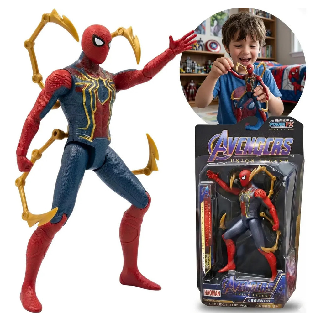 Boneco Homem Aranha Flexível C/ Garras Action Fig