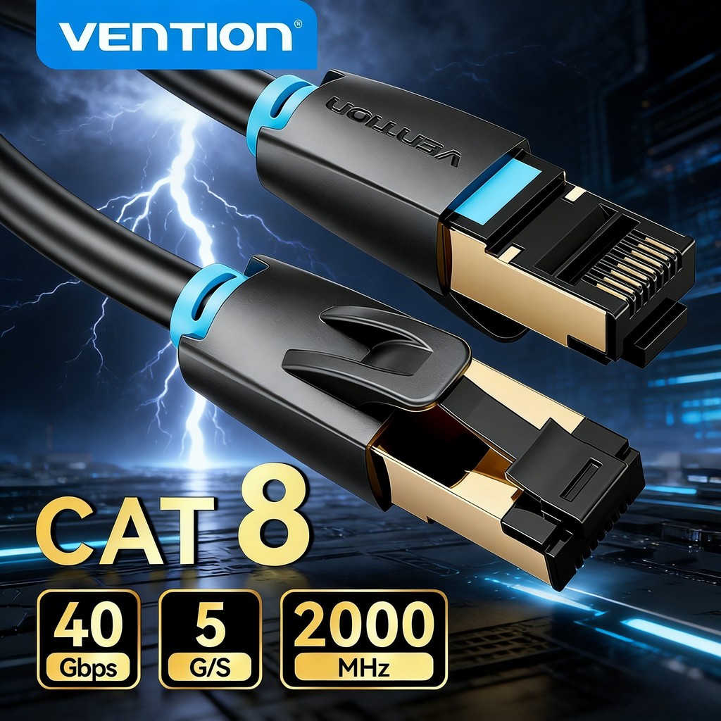 Cabo Ethernet Vention Cat8 STTP 40 Gbps 2000 MHz C