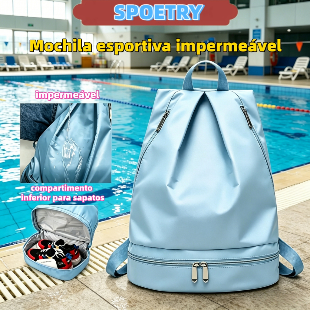 Mochila esportiva impermeável grande capacidade c