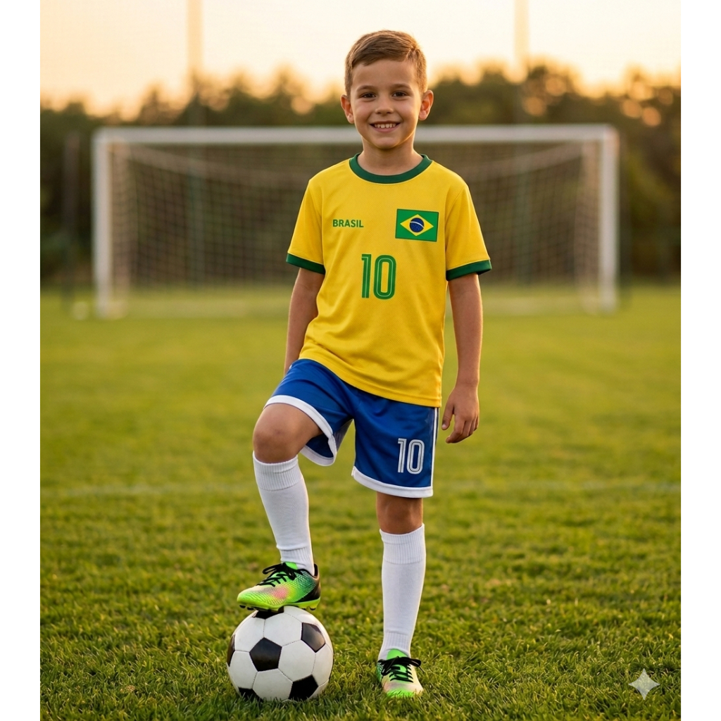 Conjunto Infantil Juvenil Unissex Camiseta e Short