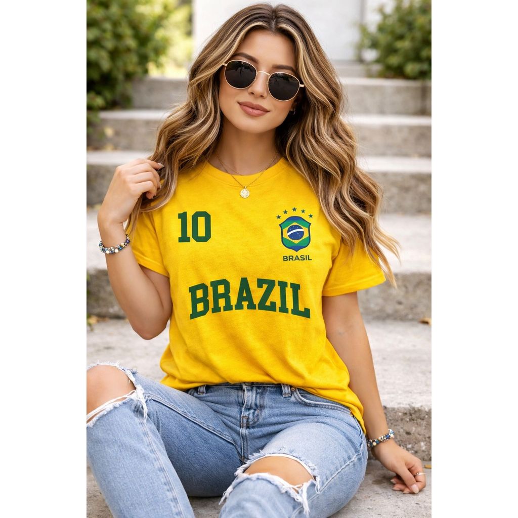 Blusa Brasil Camiseta Seleção da Copa Feminina T