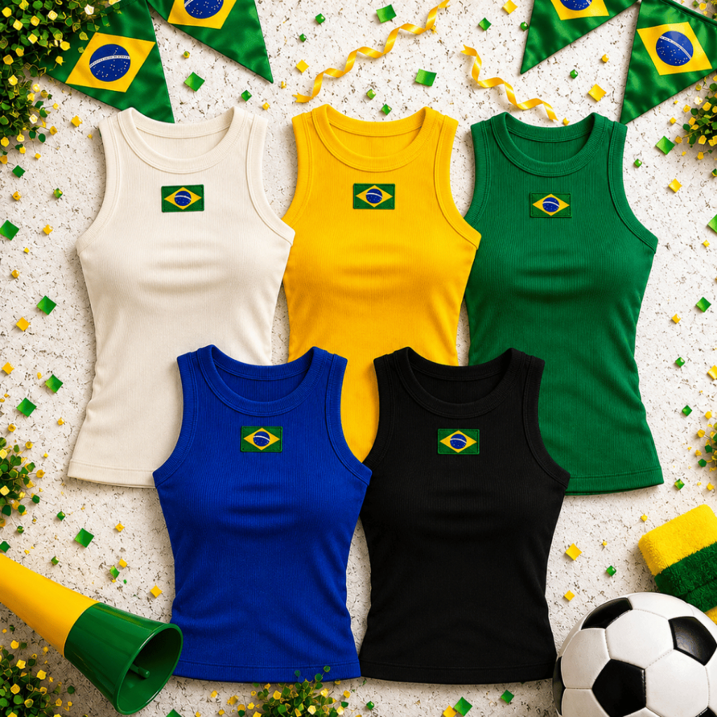 Regata do Brasil Bordada Feminina Tecido Ribana Ca
