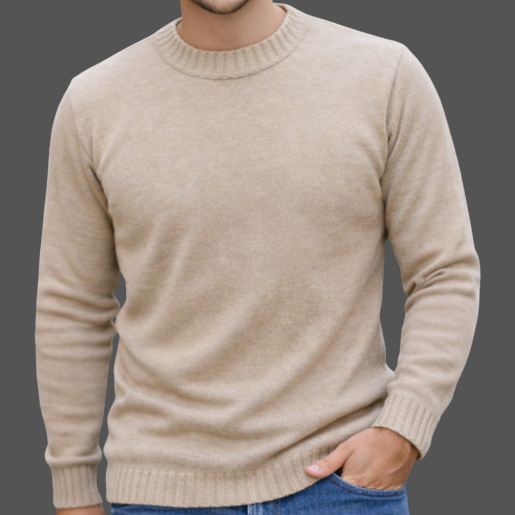 Suéter Masculino Tricô Liso Básico Gola Careca 