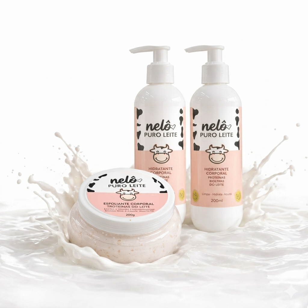 Kit Puro Leite Vaquinha – Sabonete, Esfolian