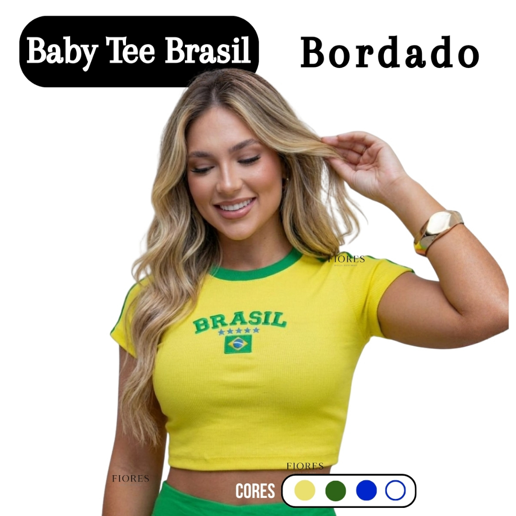 Baby Tee Brasil Cropped Canelada Ribana Look Blogu