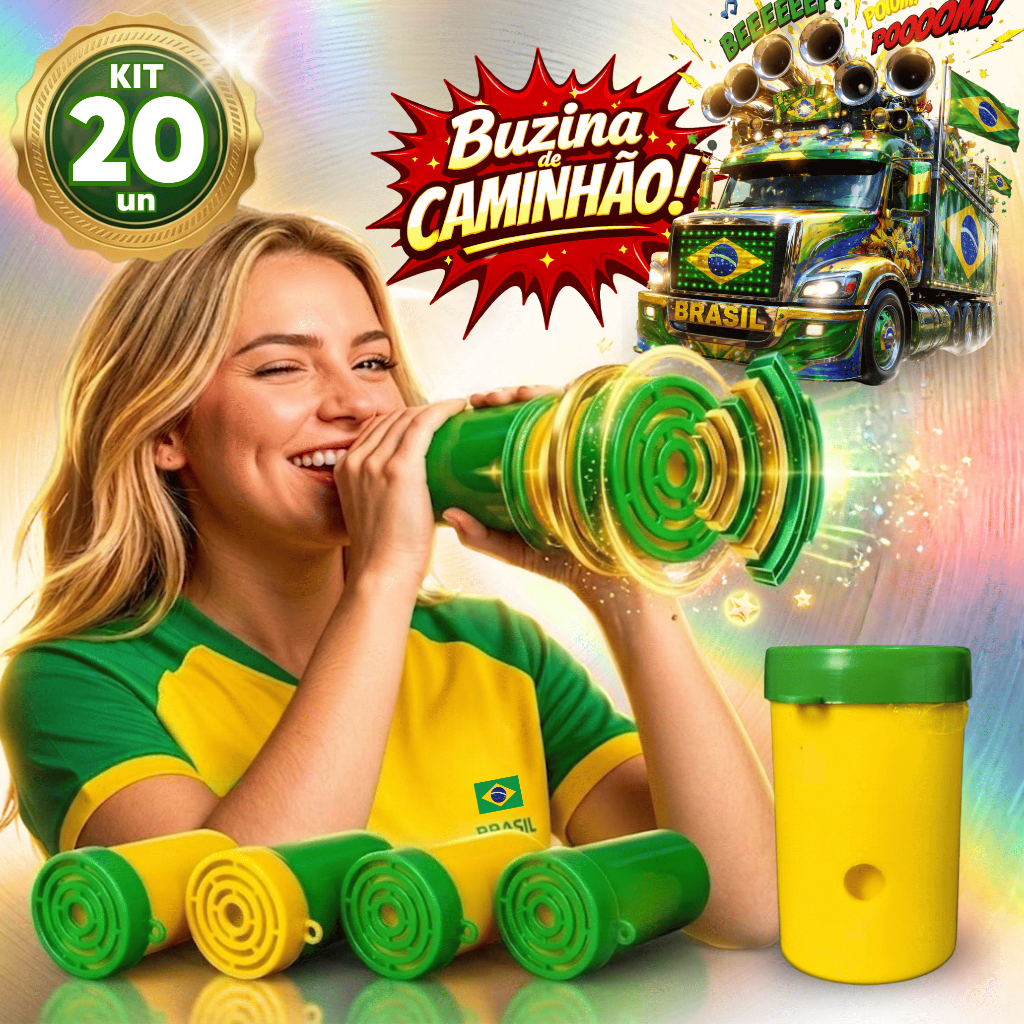 Kit Corneta Brasil Copa Futebol Alta Forte Mundo M