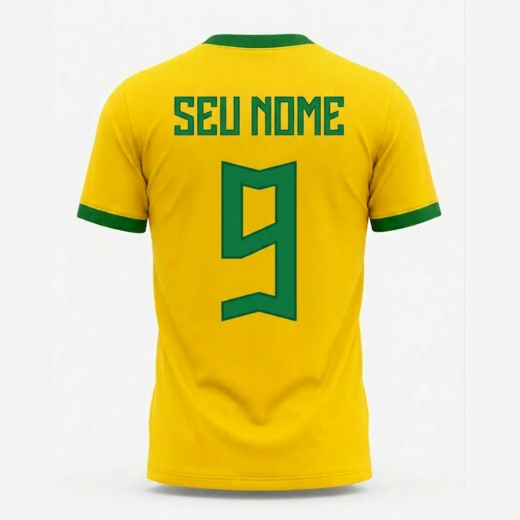 Camiseta Masculina Dryfit Brasil Copa Personalizad