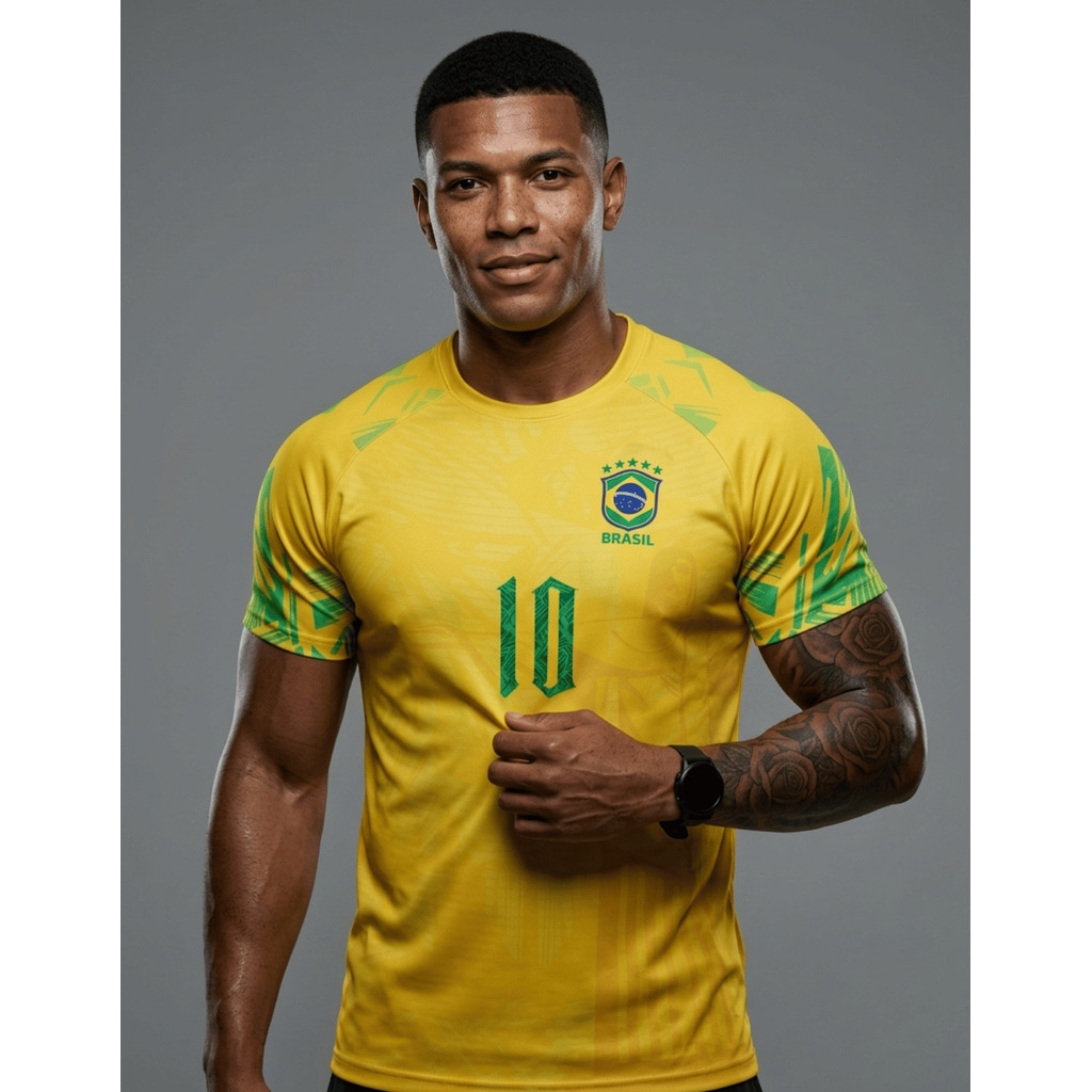 Camisa Camiseta Dry Fit Masculina Brasil Copa Do M