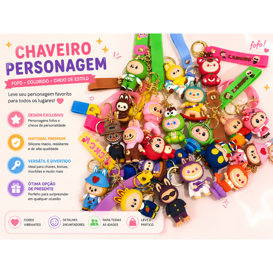 kit 3  CHAVEIRO  Top – Chaveiro 3D – C