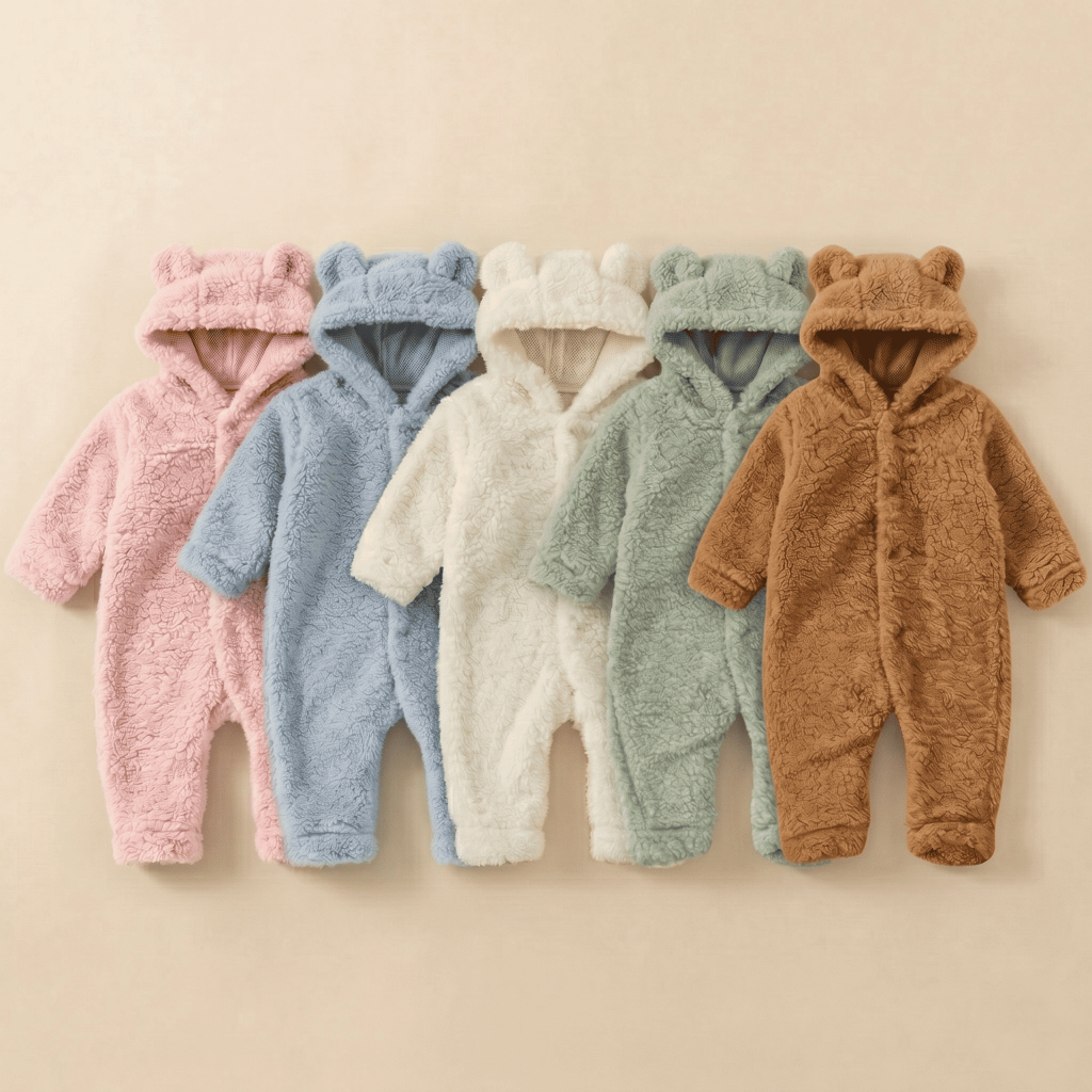 Macacão Fleece Orelhinha Capuz Bebê Inverno Quen