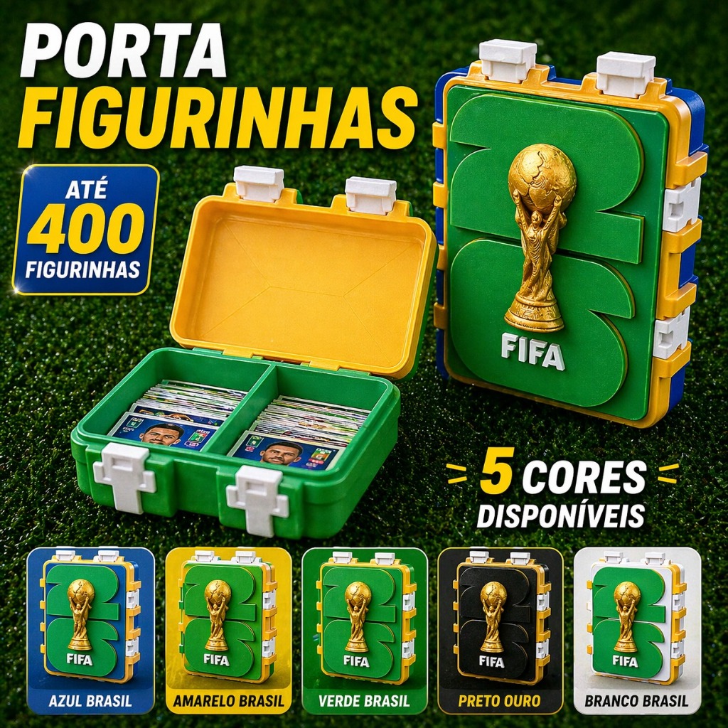 Caixa Porta Figurinhas Copa do Mundo 2026 Organiza