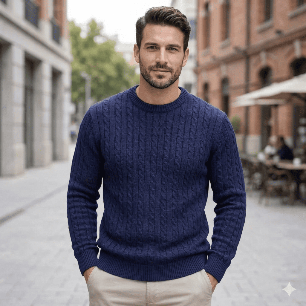 Blusa Sueter Masculina Tricot Trenzado Elegante Ma