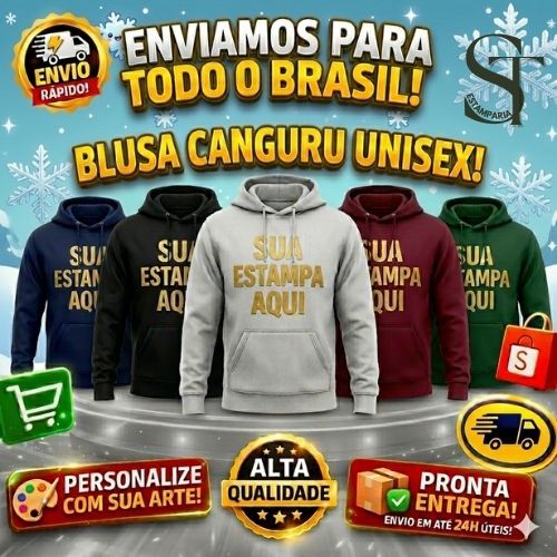 Moletom Canguru Personalizado Unissex  Conforto, E
