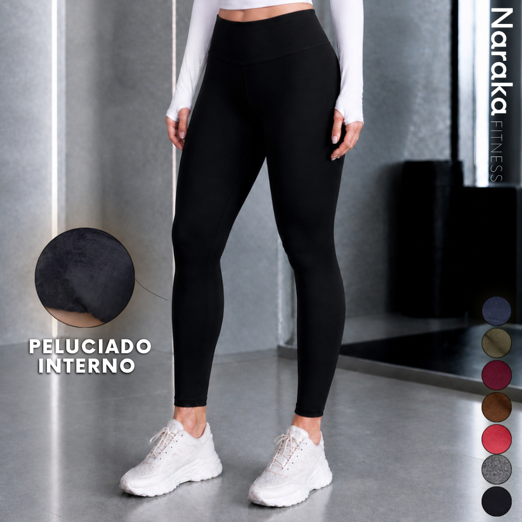 Calça Legging Flanelada Cintura Alta Zero Transpa
