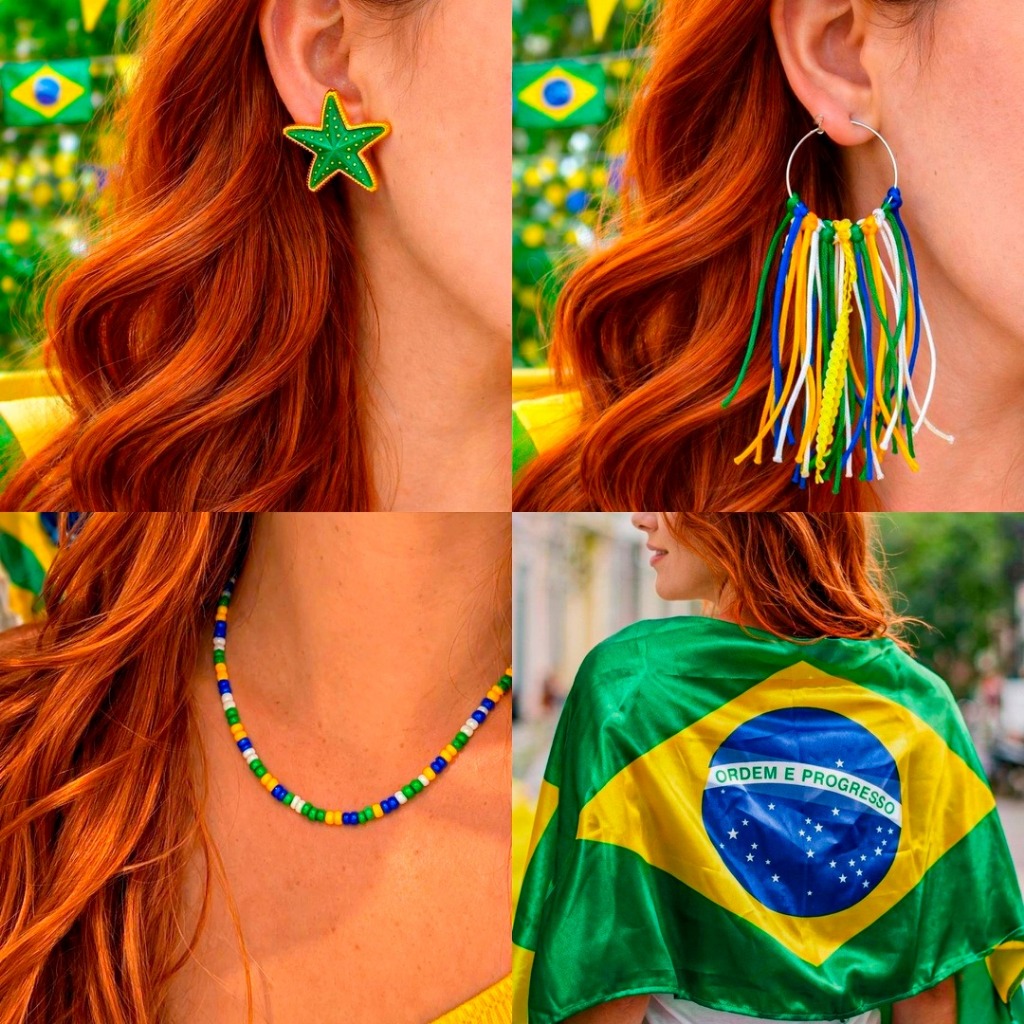 Kit Torcedor Acessório do Brasil Copa do mundo Br