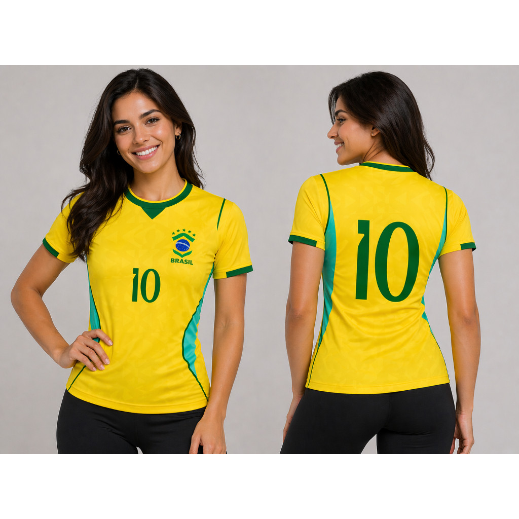 Camisa Brasil Baby look Amarela Copa Principal 202