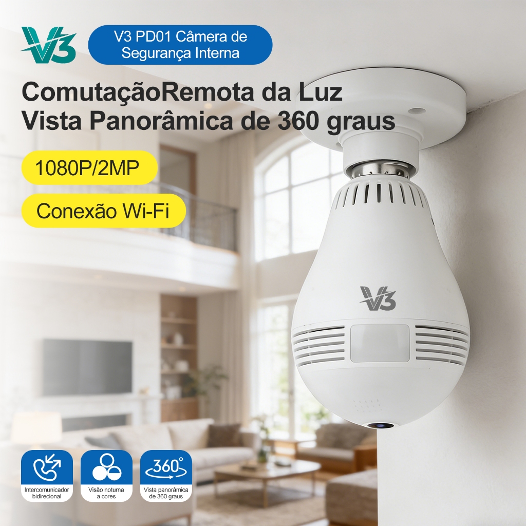V3 DP01 Câmeras de Segurança Internos 1080P 2MP