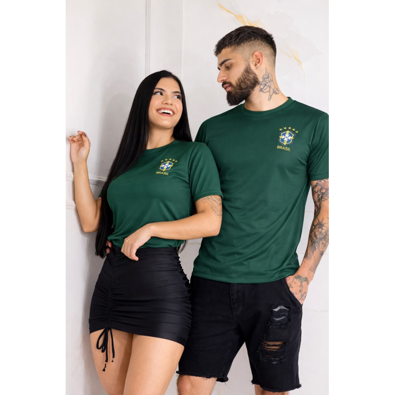 Kit 2 Blusas Brasil Bordadas Casal 100% Poliéster