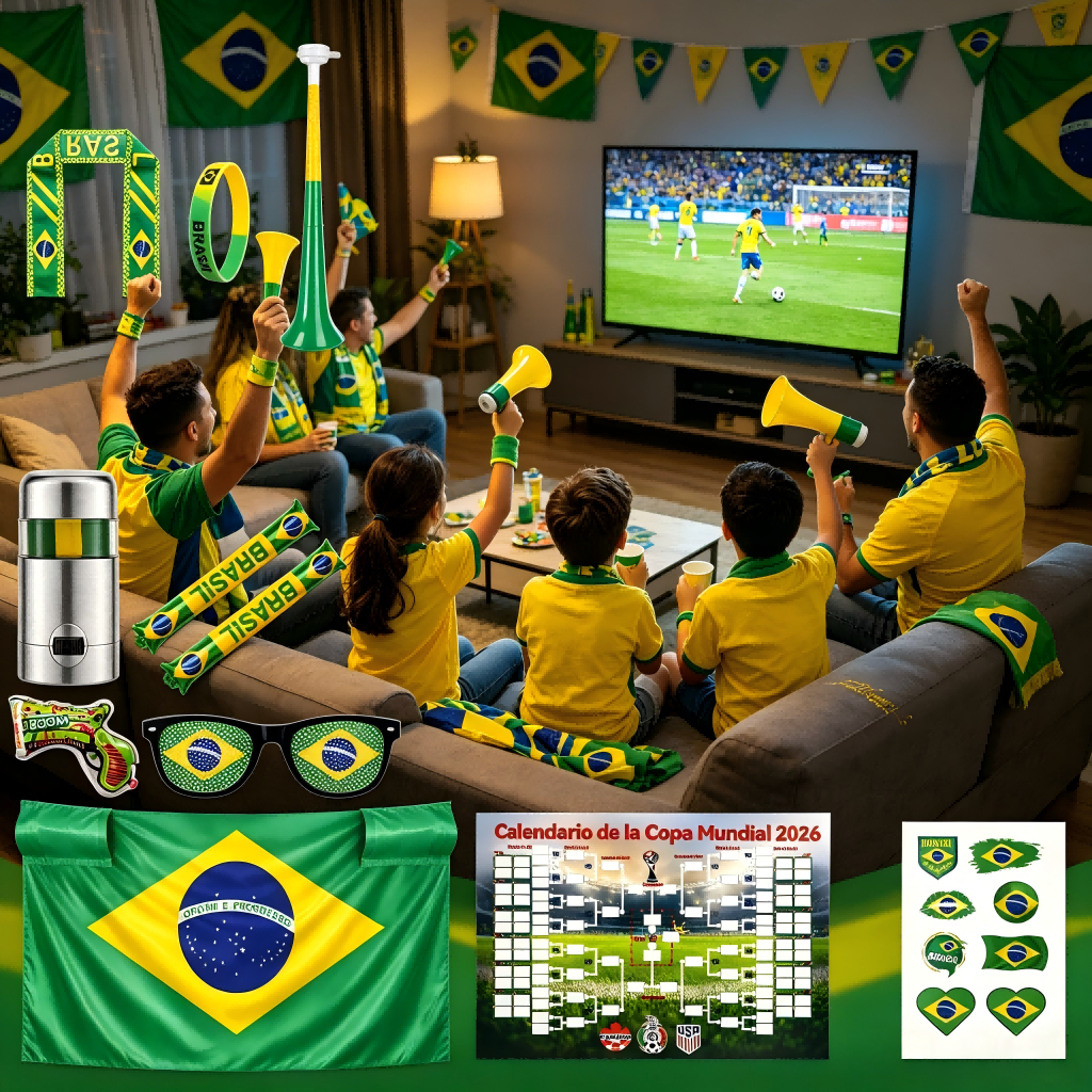 Kit Torcida Brasil Kit 12 peças Torcedor Bandeira